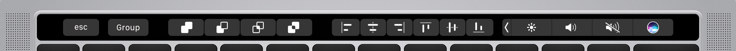 Boolean operations on the Touch Bar