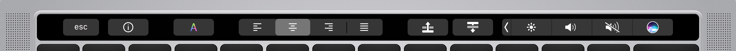 Text editing on the Touch Bar